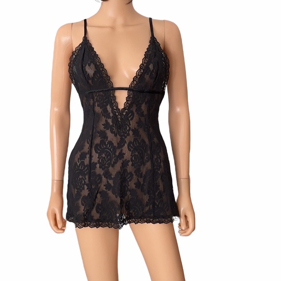 Victoria's Secret Other - NWOT Vintage Victoria Secret black lace slip dress